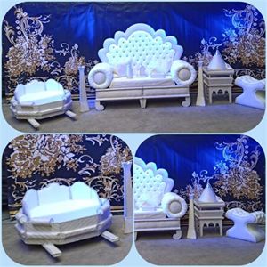 Arabische decoratie bank wit hoog