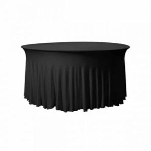 Tafelrok Dinertafel rond 122 cm Zwart (Exclusief klaptafel)