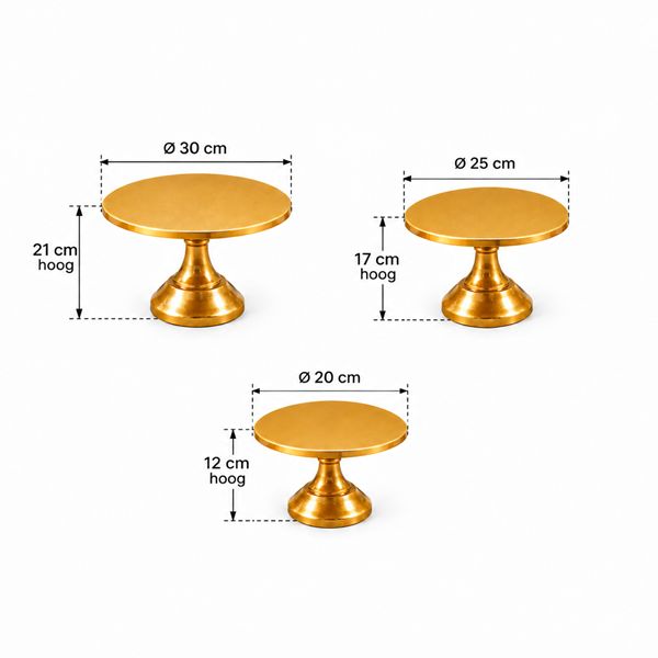 Decoratie Plateau goud set van 3 Decoratie Plateau goud set van 3