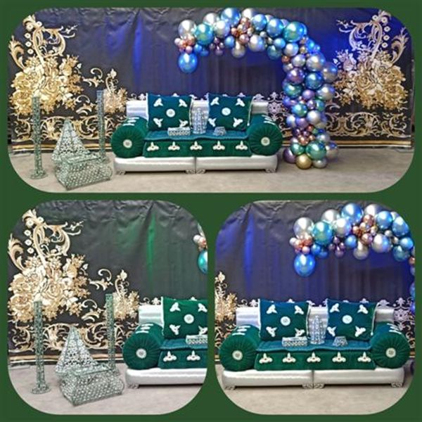 Arabische decoratie bank wit / goud laag