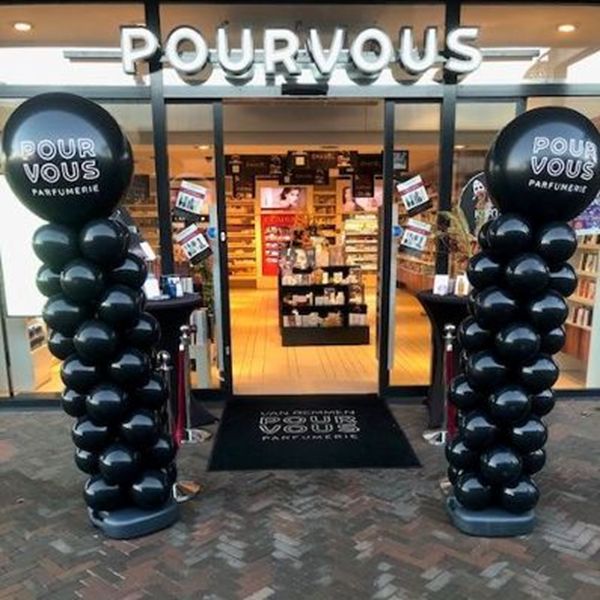 Ballonpilaar met topballon bedrukt Ballonpilaar met topballon bedrukt