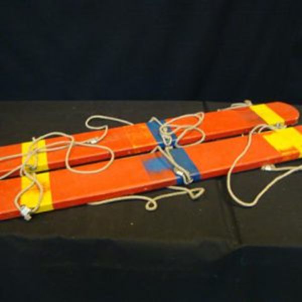 Skilopen 3 personen met touw