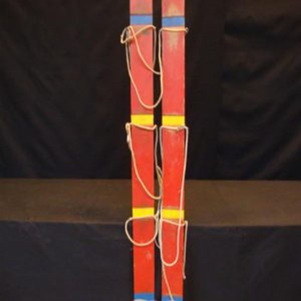 Skilopen 6 personen met touwen