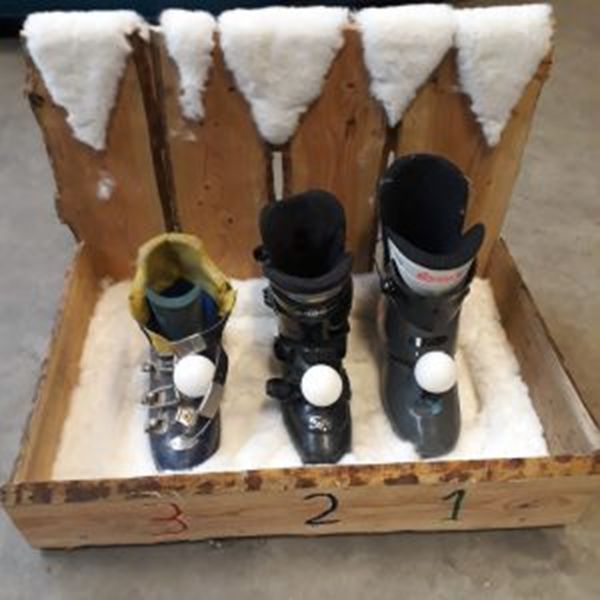 Skischoen Sneeuwbal gooien